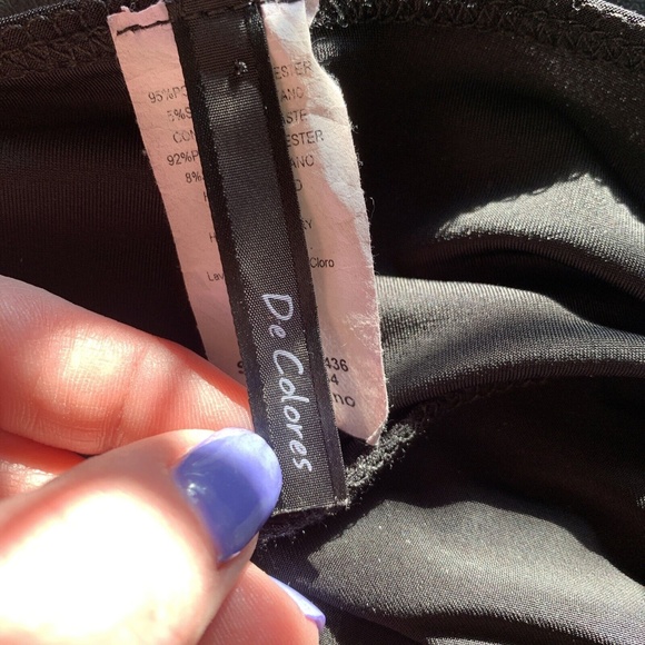 De Colores Strapless Dress Feathers Women's Size Medium - Picture 6 of 7